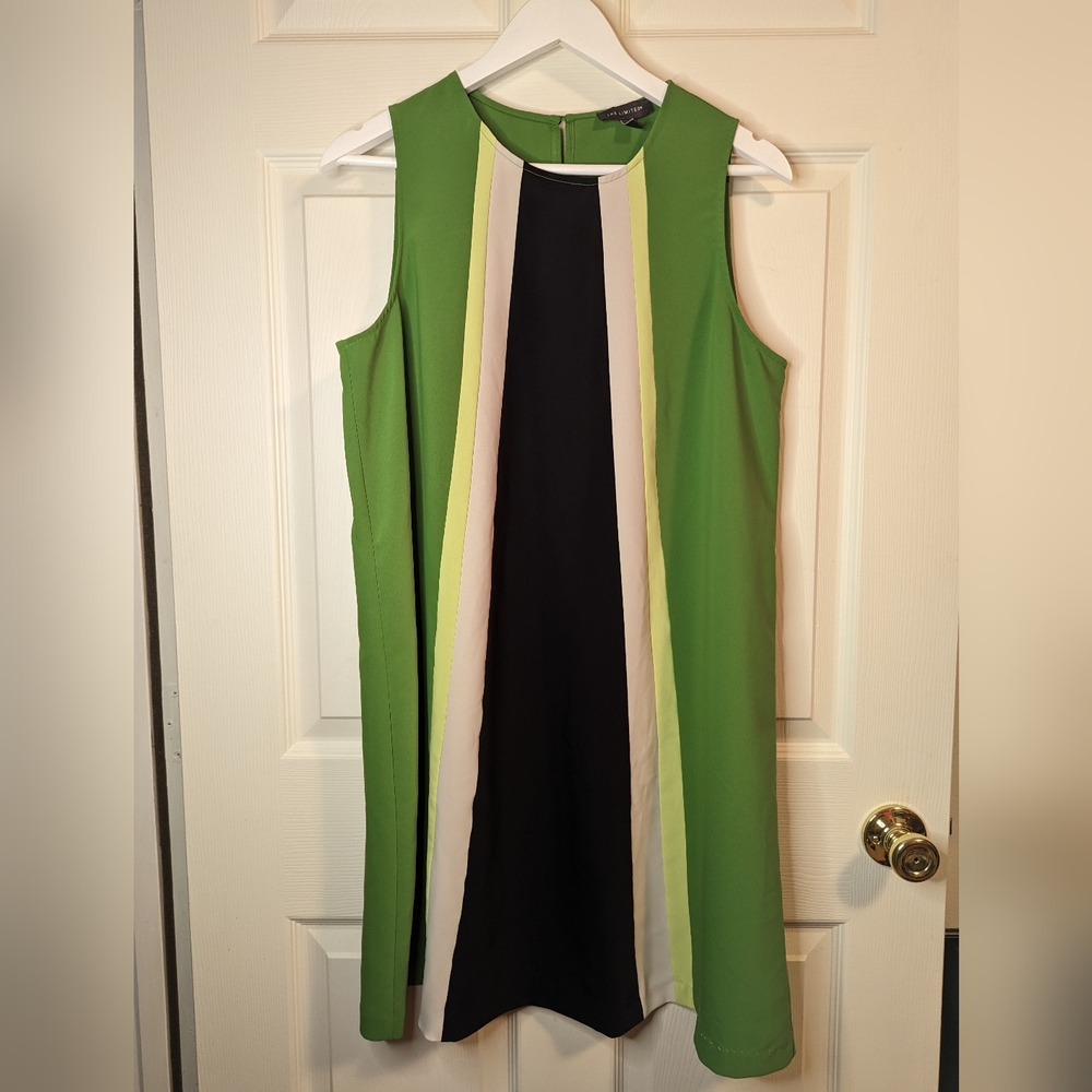The limited green black beige sleeveless sheath dress size large